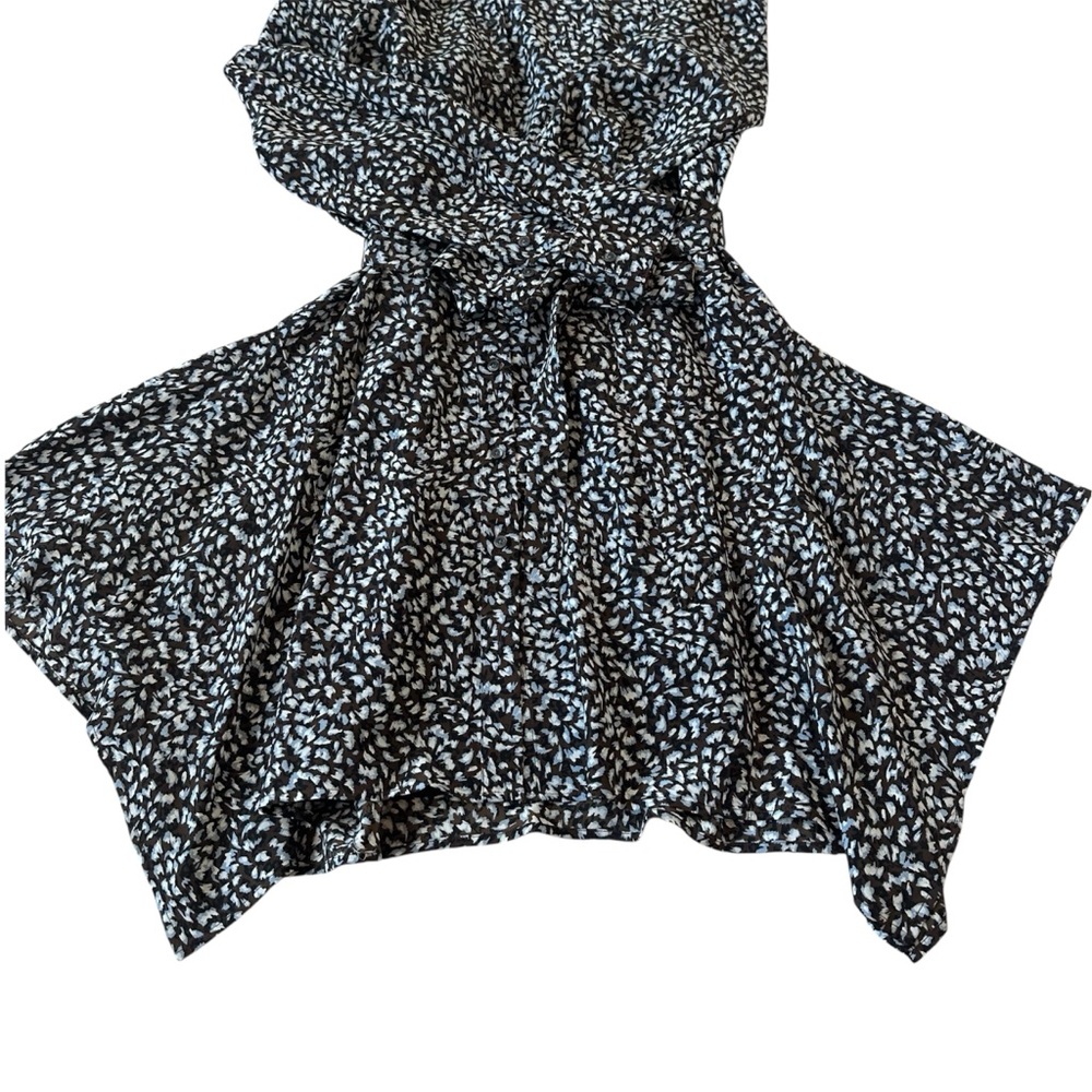 CLUB MONACO Printed 100% Silk Mini Dress with Slip Sz M - Picture 13 of 15